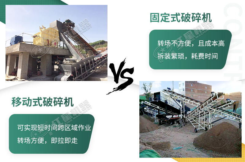 流動粉碎石機(jī)，可以隨時(shí)轉(zhuǎn)場停車生產(chǎn)的破碎生產(chǎn)線